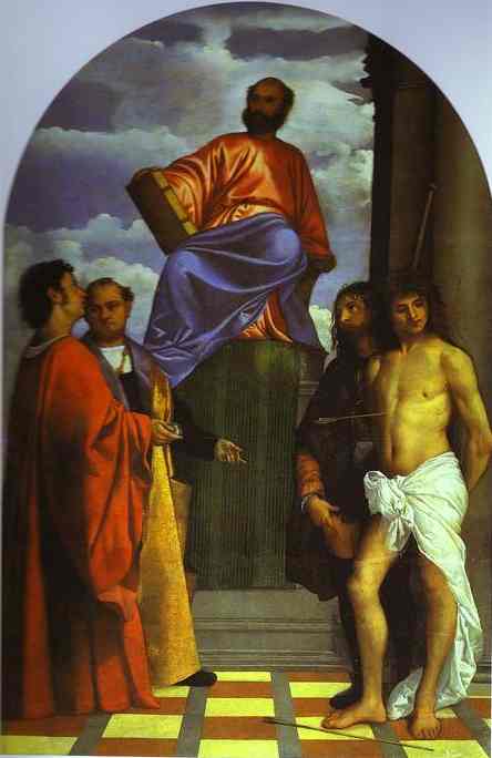 St. Mark Enthroned With Saints — ティツィアーノ