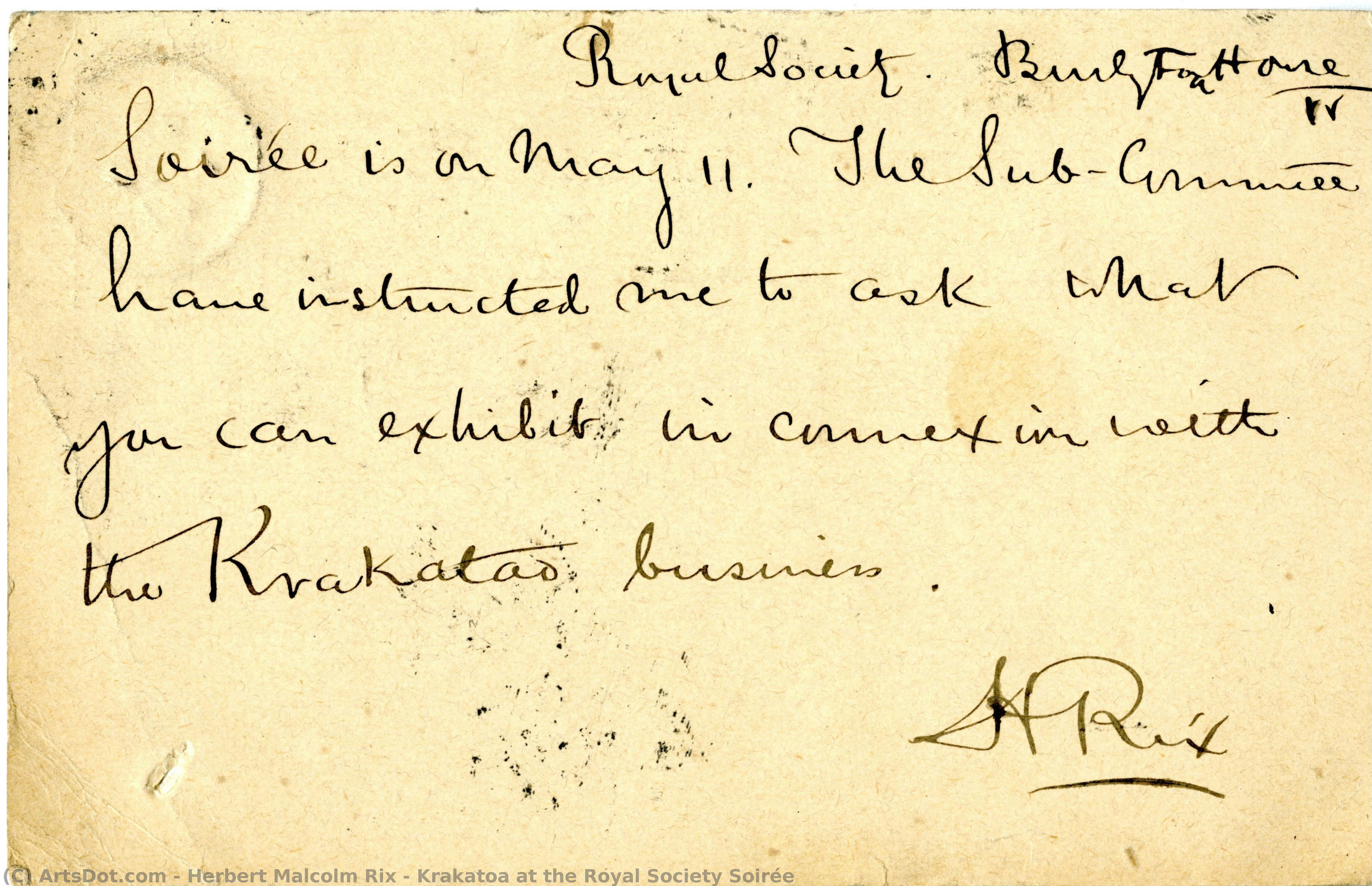 Krakatoa At The Royal Society Soirée — Herbert Malcolm Rix