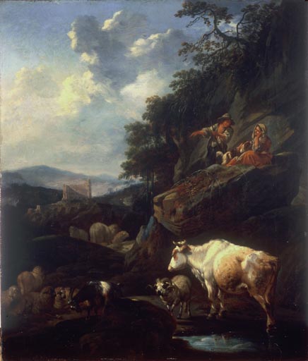 Landschaft Mit Hirten Und Vieh — Johann Heinrich Roos