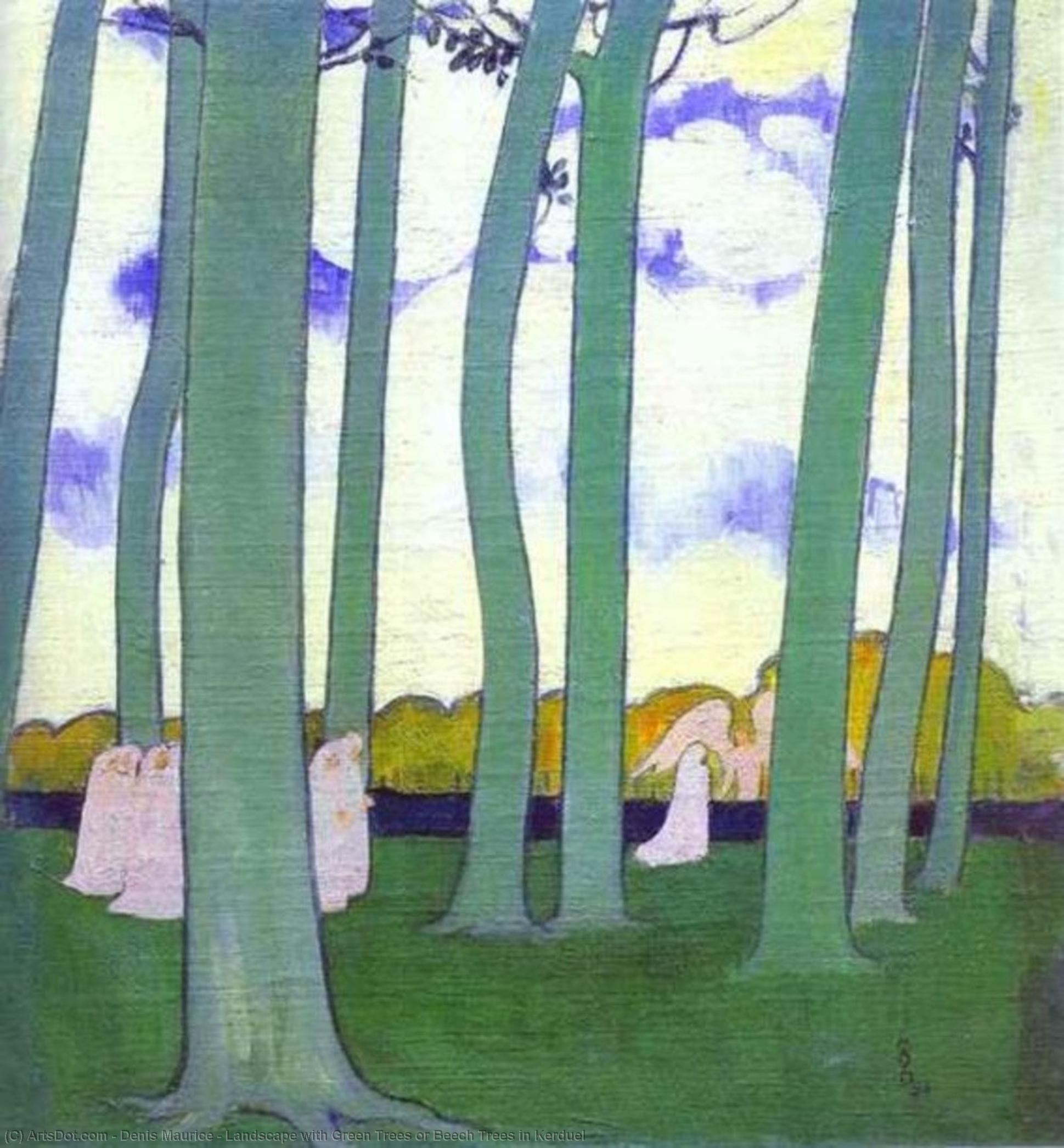 Landscape With Green Trees Or Beech Trees In Kerduel — Denis Maurice