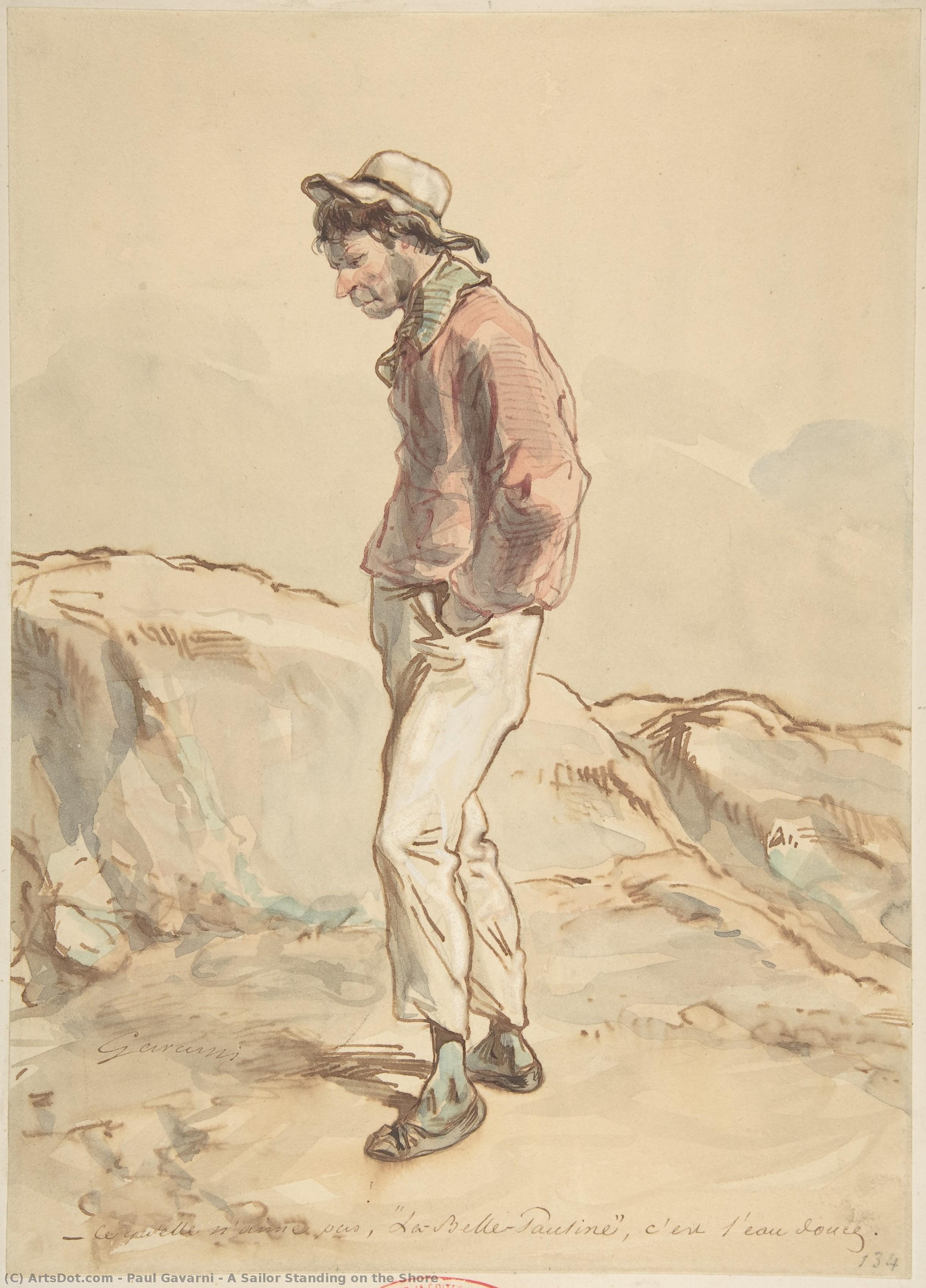 A Sailor Standing On The Shore — Paul Gavarni