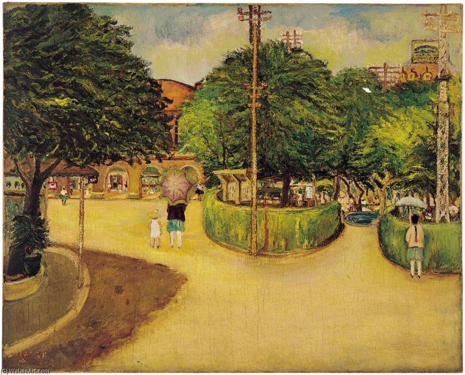 English Street Of Summer Chen Cheng Po 1927 Canvas Oil Painting 79×98cm Collection Of Taipei Museum Of Fine Arts 中文 夏日街景 陳澄波 1927 畫布‧油彩 79×98cm 台北市立美術館典藏。 — Chen Cheng Po