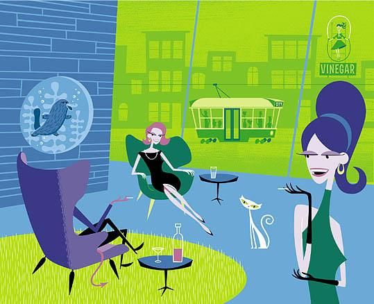 Vinegan Girls — Josh Agle (shag)