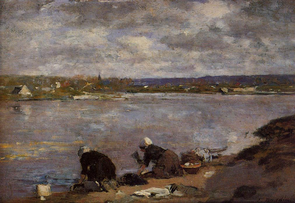 Laundresses On The Banks Of The Touques — Eugène Louis Boudin
