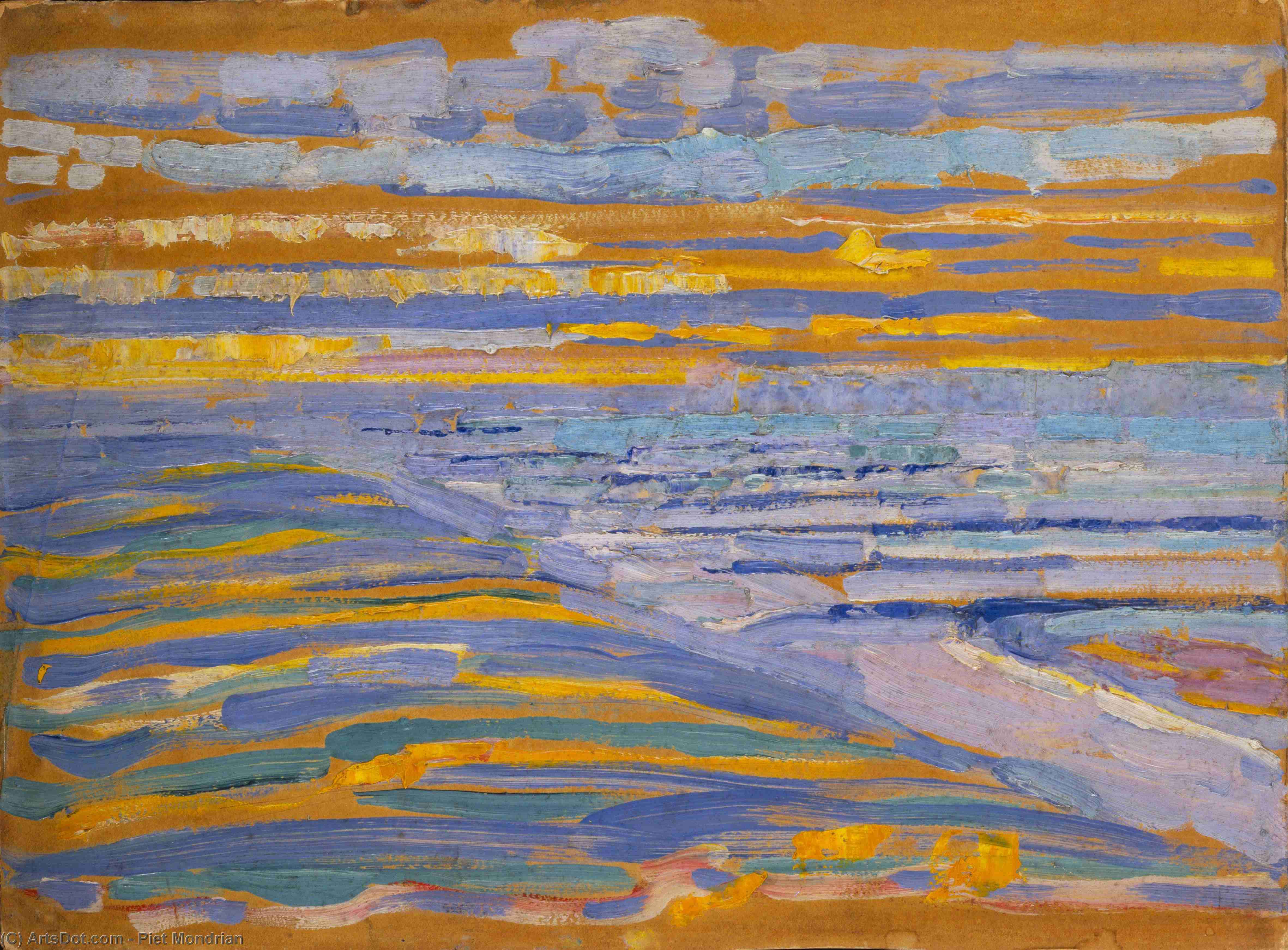 View From The Dunes With Beach And Piers, Domburg — Piet Mondrian