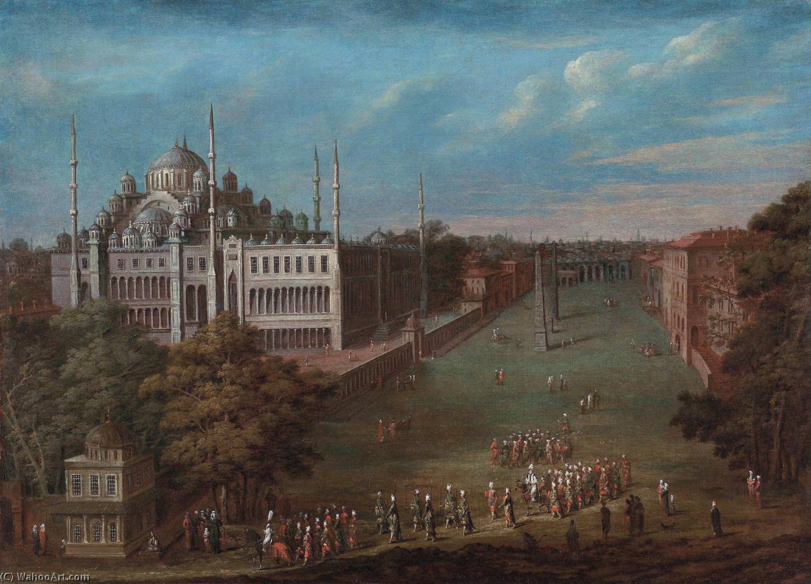 Deutsch Der Zug Des Großwesirs Überquert Den Ameydan English The Grand Vizier Crosses The Atmeydanı (the Hippodrome) Nederlands De Grootvizier Steekt De Atmeydanı (hippodroom) Over — Jean Baptiste Vanmour