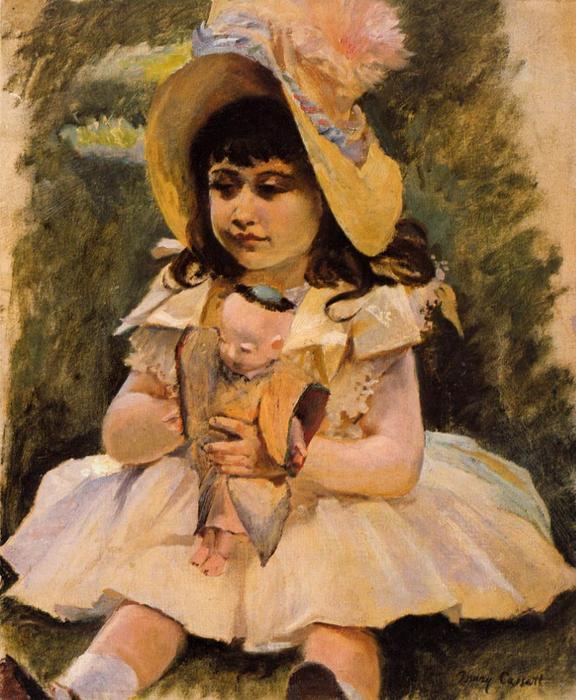 Little Girl With A Japanese Doll — Mary Stevenson Cassatt