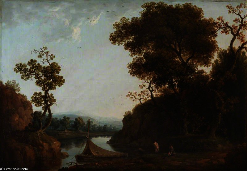 A View Of The Wye With Bathers — Richard Wilson