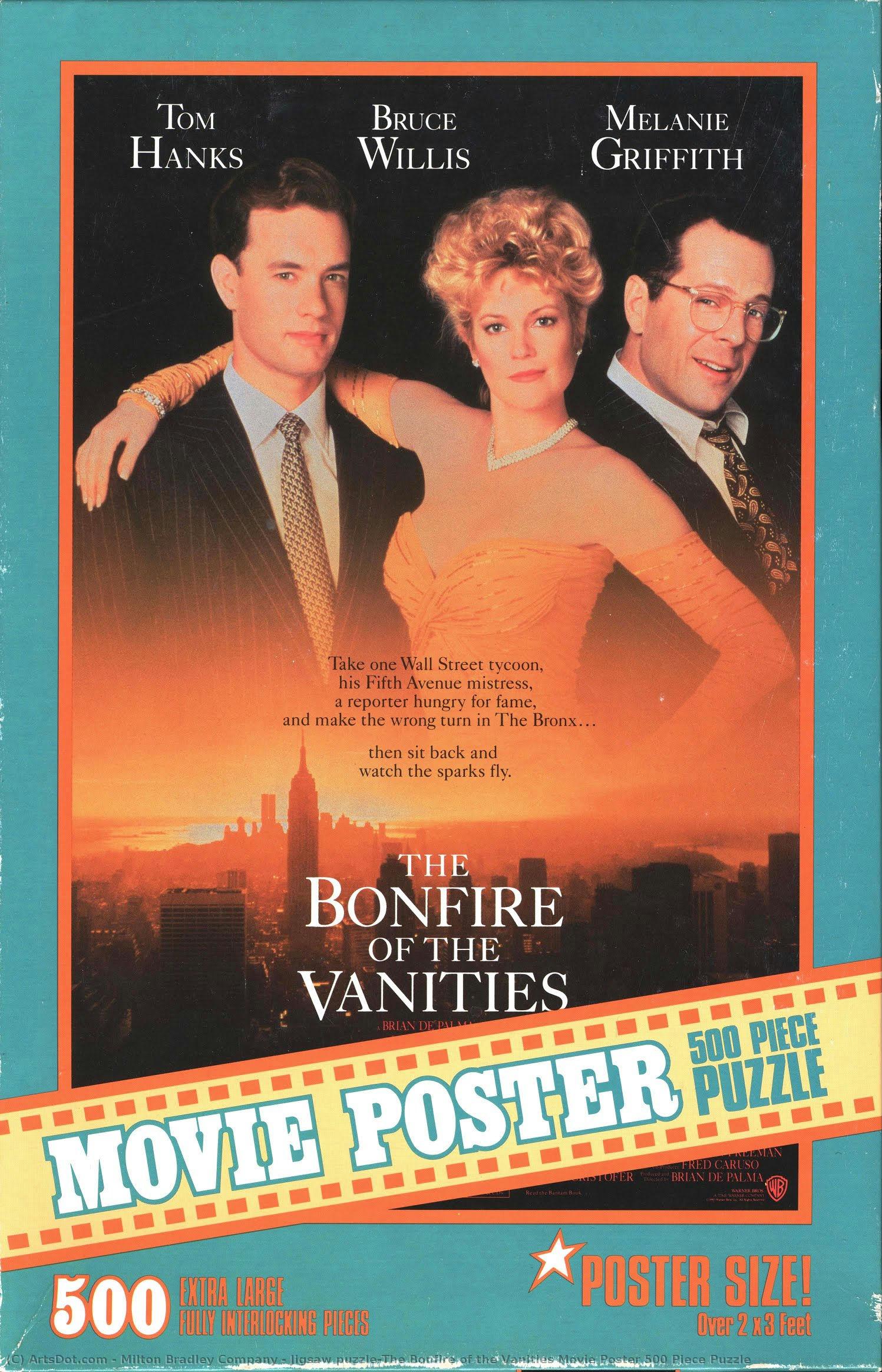 Jigsaw Puzzle:the Bonfire Of The Vanities Movie Poster 500 Piece Puzzle — Milton Bradley Company