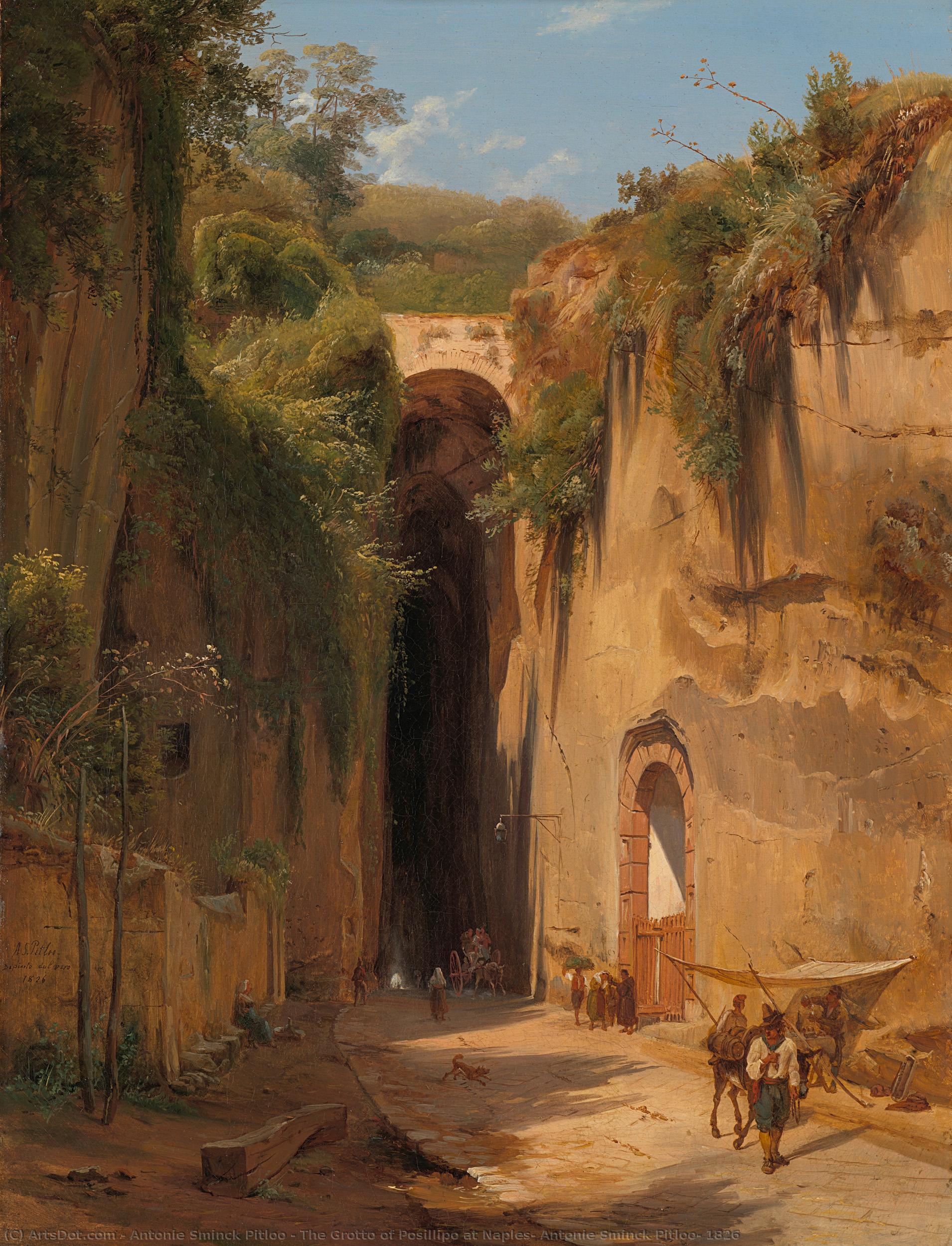 The Grotto Of Posillipo At Naples, Antonie Sminck Pitloo, 1826 — Antonie Sminck Pitloo