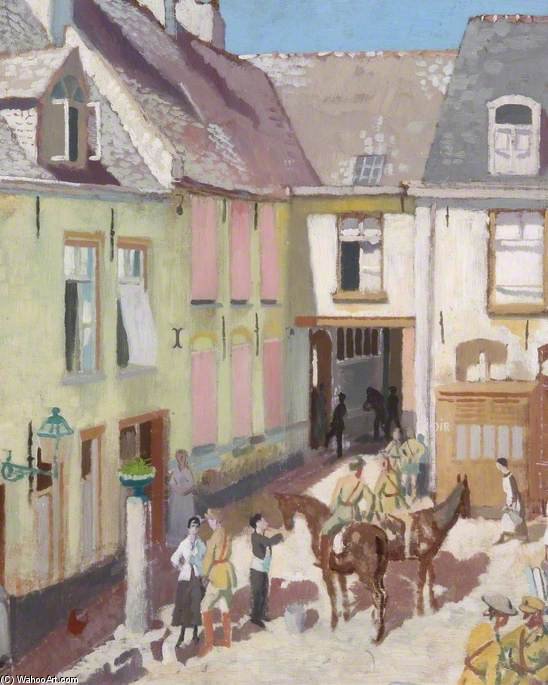 The Courtyard, Hotel Sauvage, Cassel, Nord — Sir William Newenham Montague Orpen