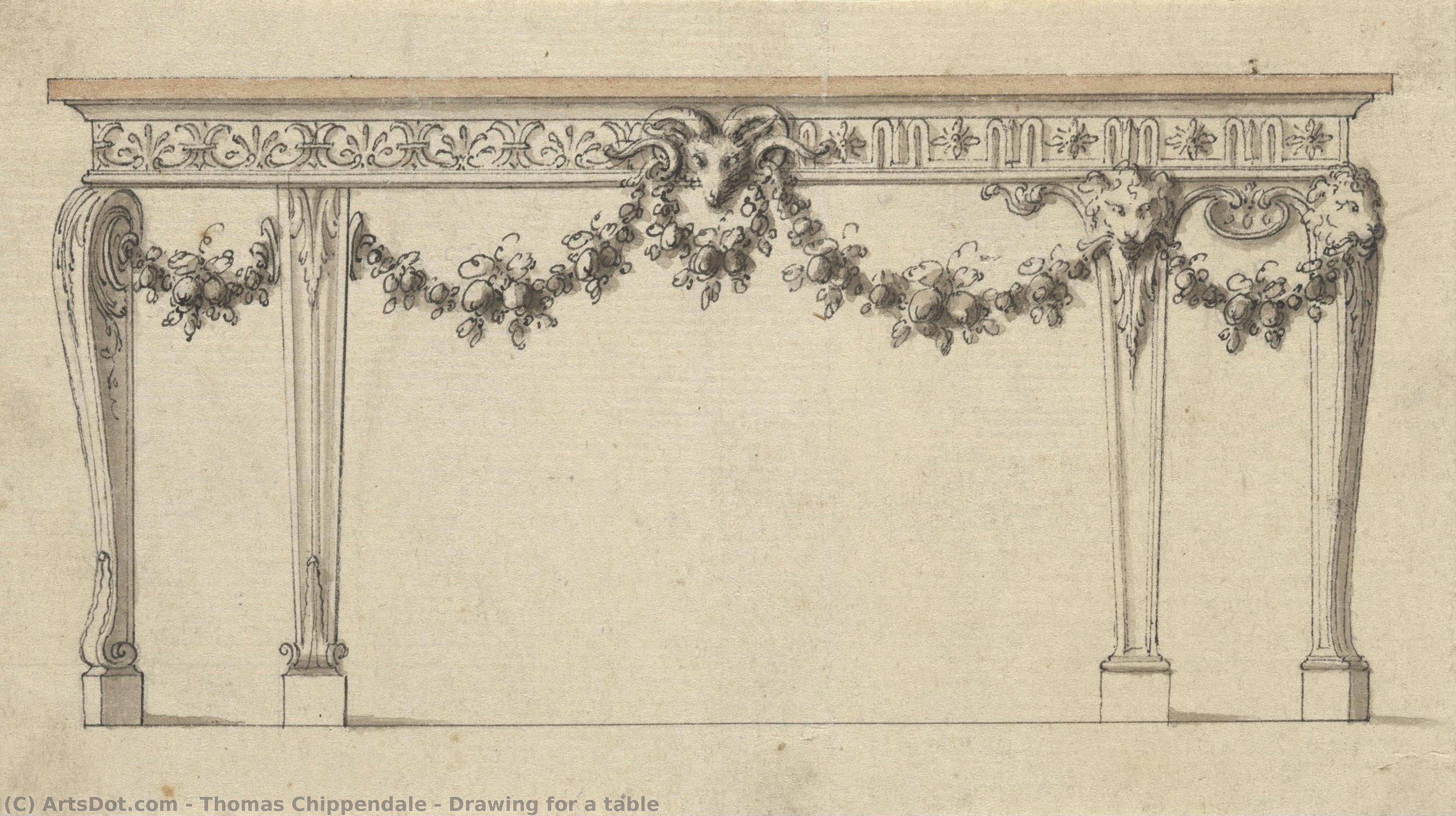 Drawing For A Table — Thomas Chippendale
