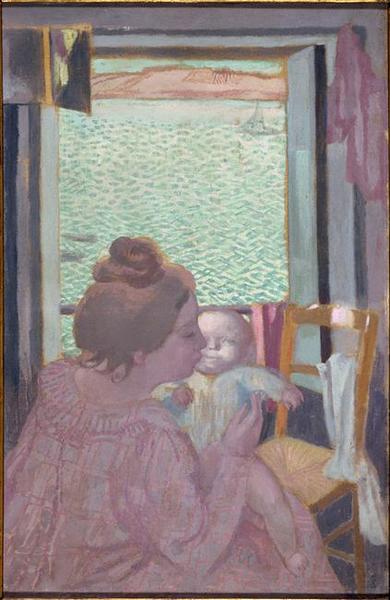 Mère Et Enfant Maternité À La Fenêtre (autre Titre) — Denis Maurice