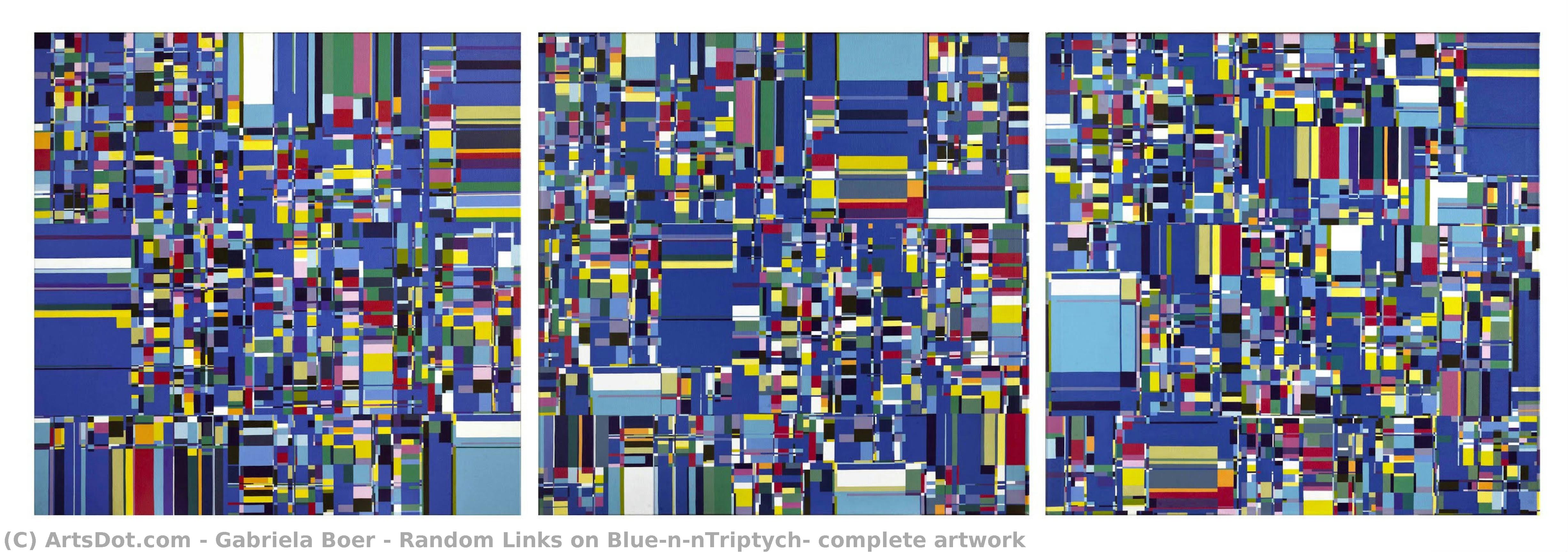 Random Links On Blue\n\ntriptych, Complete Artwork — Gabriela Böer