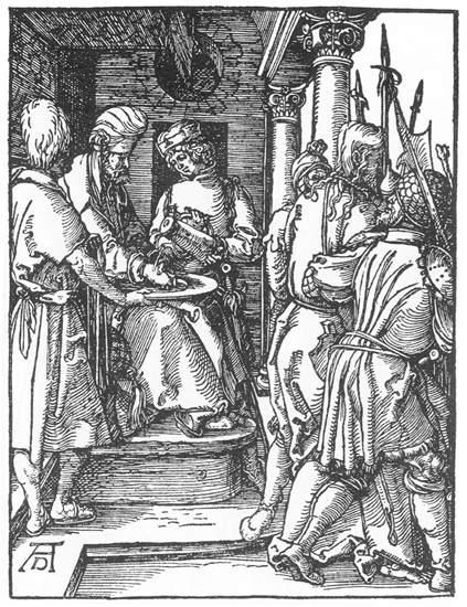 Small Passion: 20. Pilate Washing His Hands — Albreht Direr