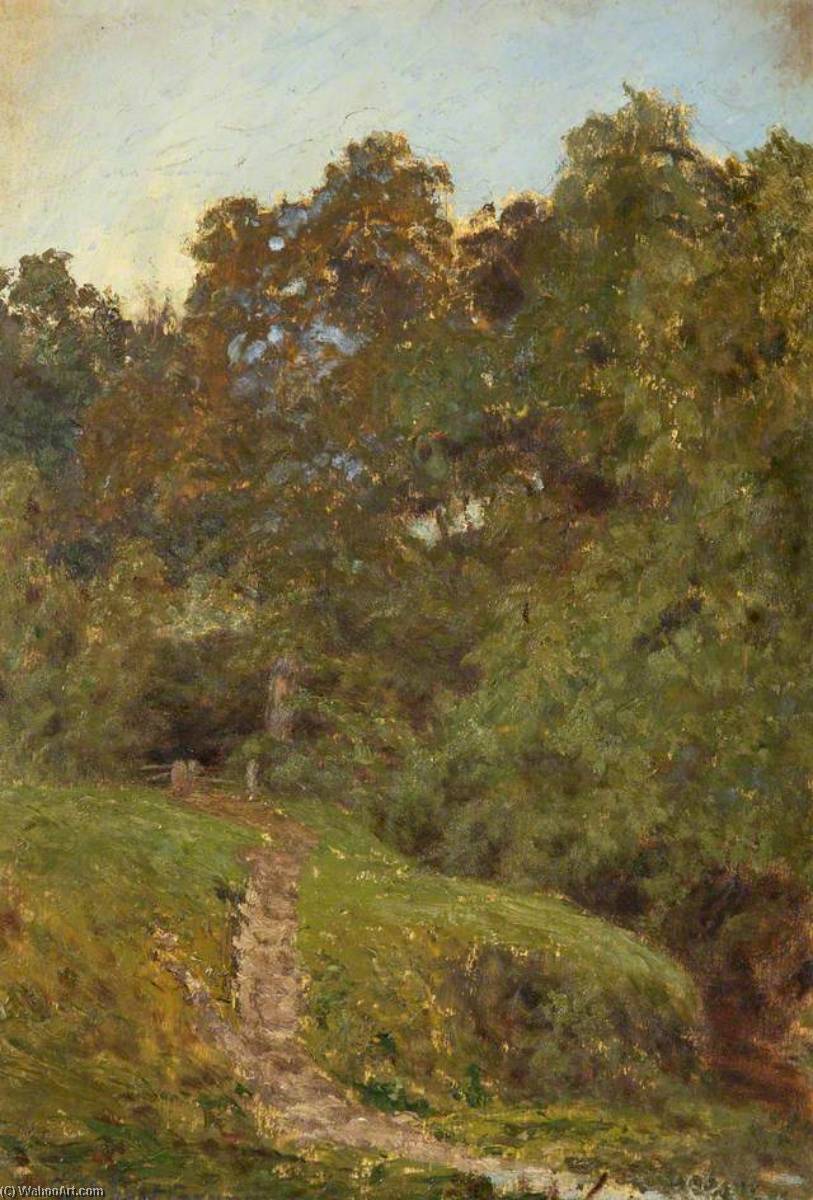 A Study, A Grassy Bank, With Trees — Cuthbert Cartwright Grundy