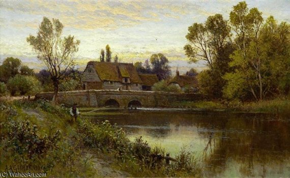 A View Of Corfell Near Cambridge — Alfred I Glendening