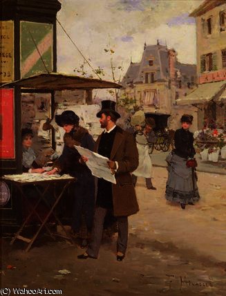 A Parisian Street Scene — Francisco Miralles Galup