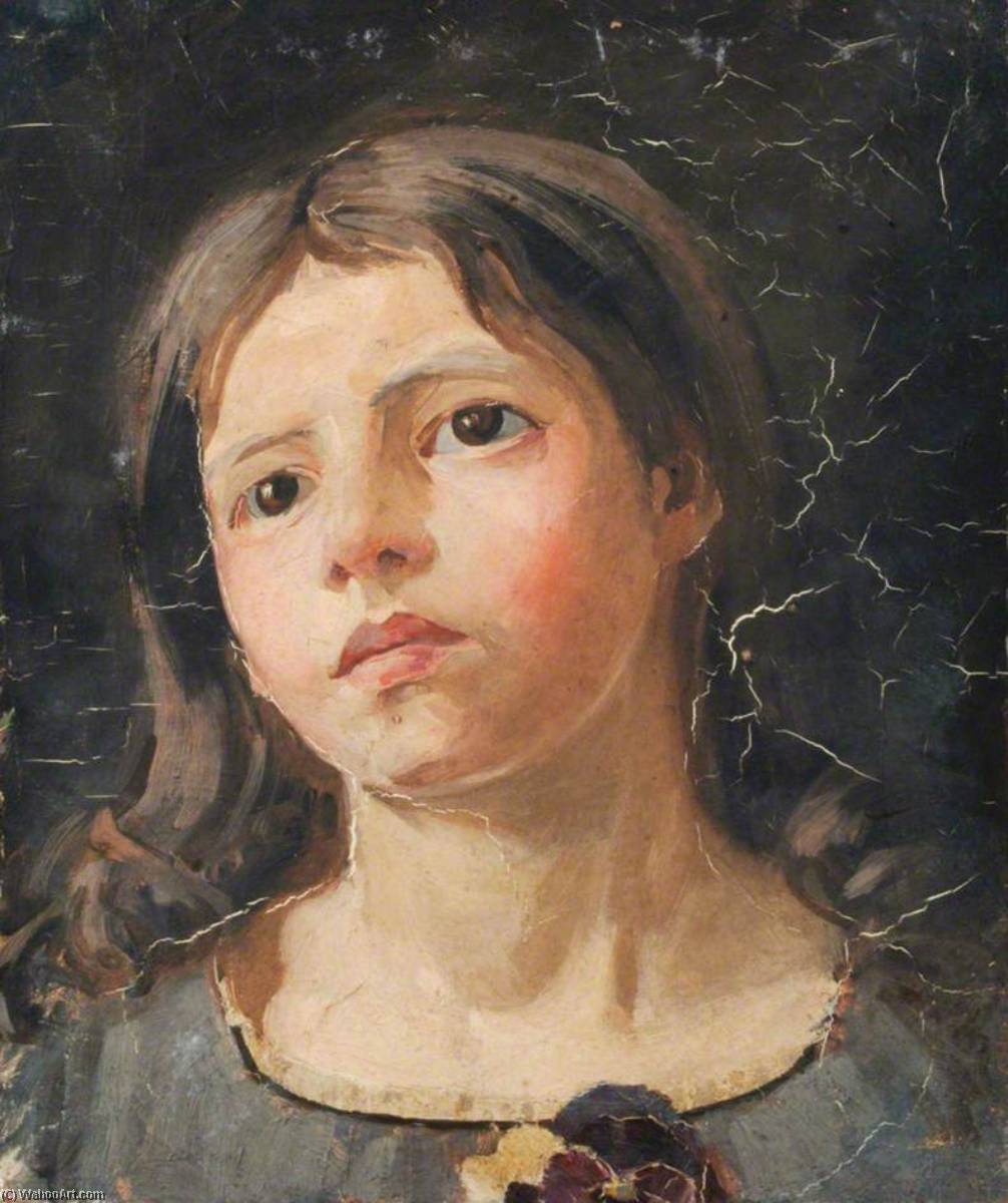Portrait Of A Girl With Pansies — William Herbert Allen