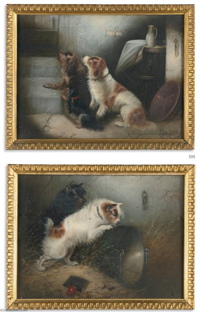 Two Spaniels And Two Terriers A Pair — Edward Armfield