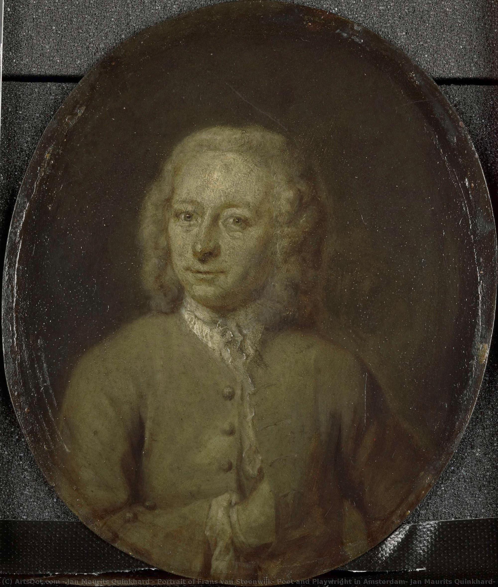 Portrait Of Frans Van Steenwijk, Poet And Playwright In Amsterdam, Jan Maurits Quinkhard, 1732 - 1771 — Jan Maurits Quinkhard