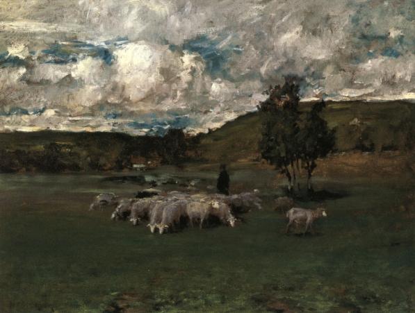 View Near Polling (also Known As Landscape With Sheep) — William Merritt Chase