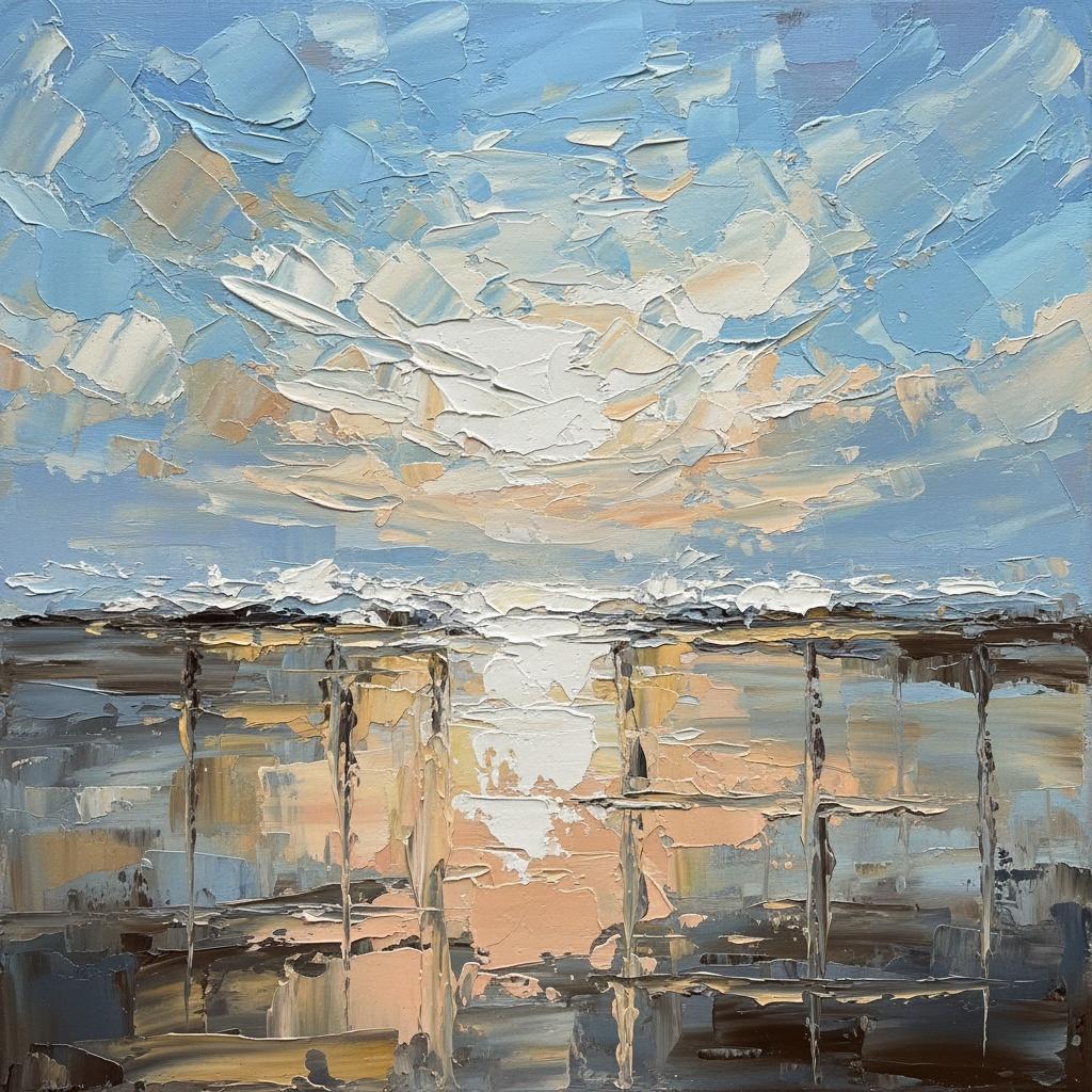 Luminous Horizon: A Sculptural Study Of Radiant Light And Serene Sky Reflections — Christian Noiret