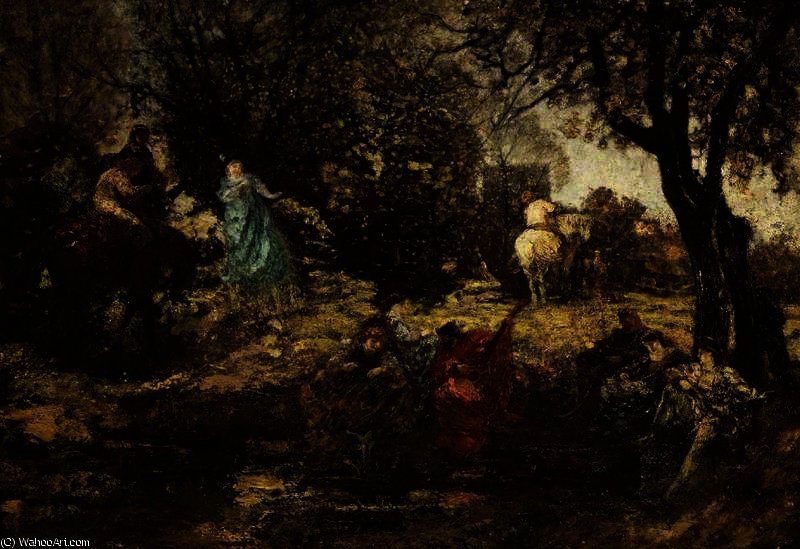 Garden Festival - The White Horse — Adolphe Joseph Thomas Monticelli