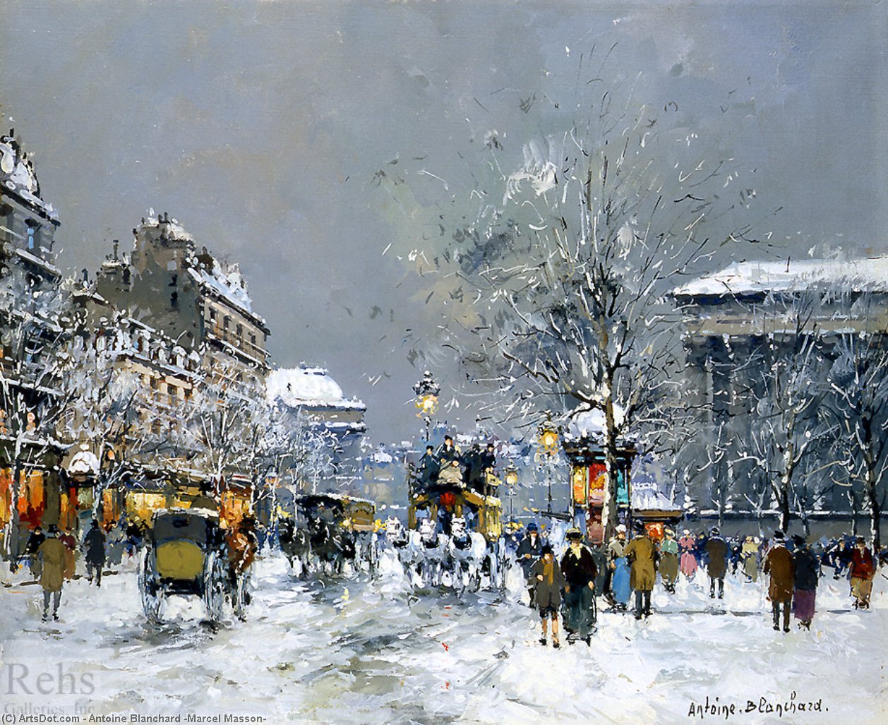 Place De La Madeleine, Hiver — Antoine Blanchard (marcel Masson)