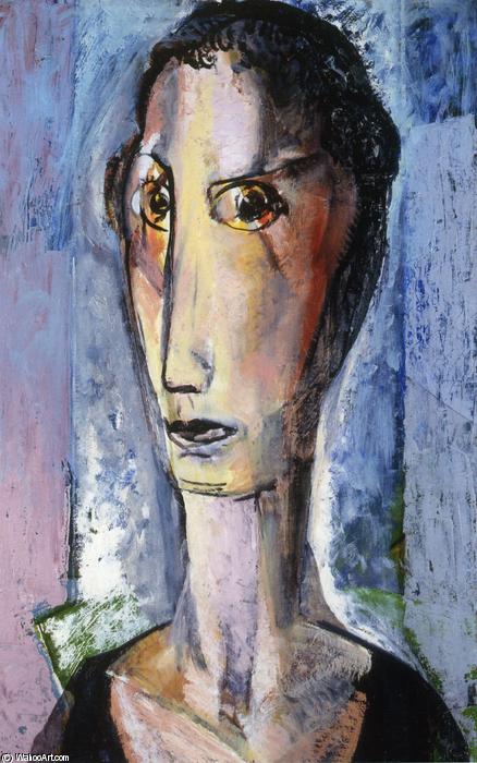 Portrait Of A Girl With Gray Background — Alfred Henry Maurer