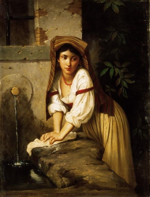 Italian Girl By The Well — György Vastagh