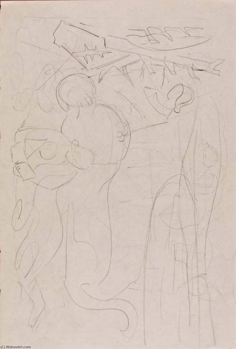 (sketch Of Female Figures With Trees) — Marguerite Zorach