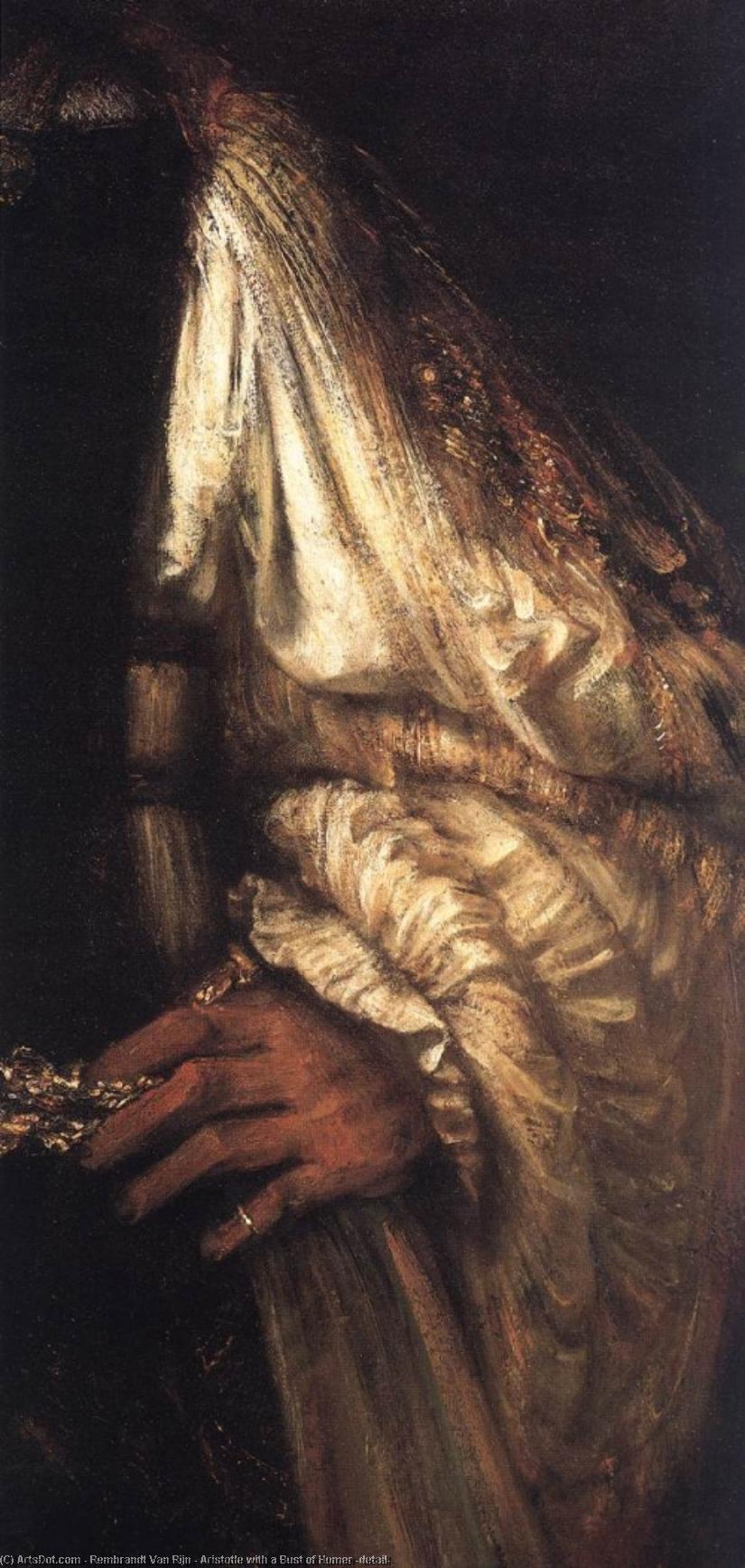 Aristotle With A Bust Of Homer (detail) — Rembrandt Van Rijn
