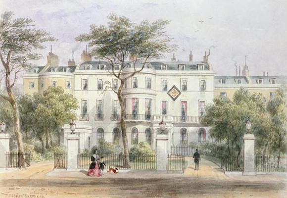 West Front Of Sir Robert Peel's House In Privy Garden — Thomas Hosmer Shepherd