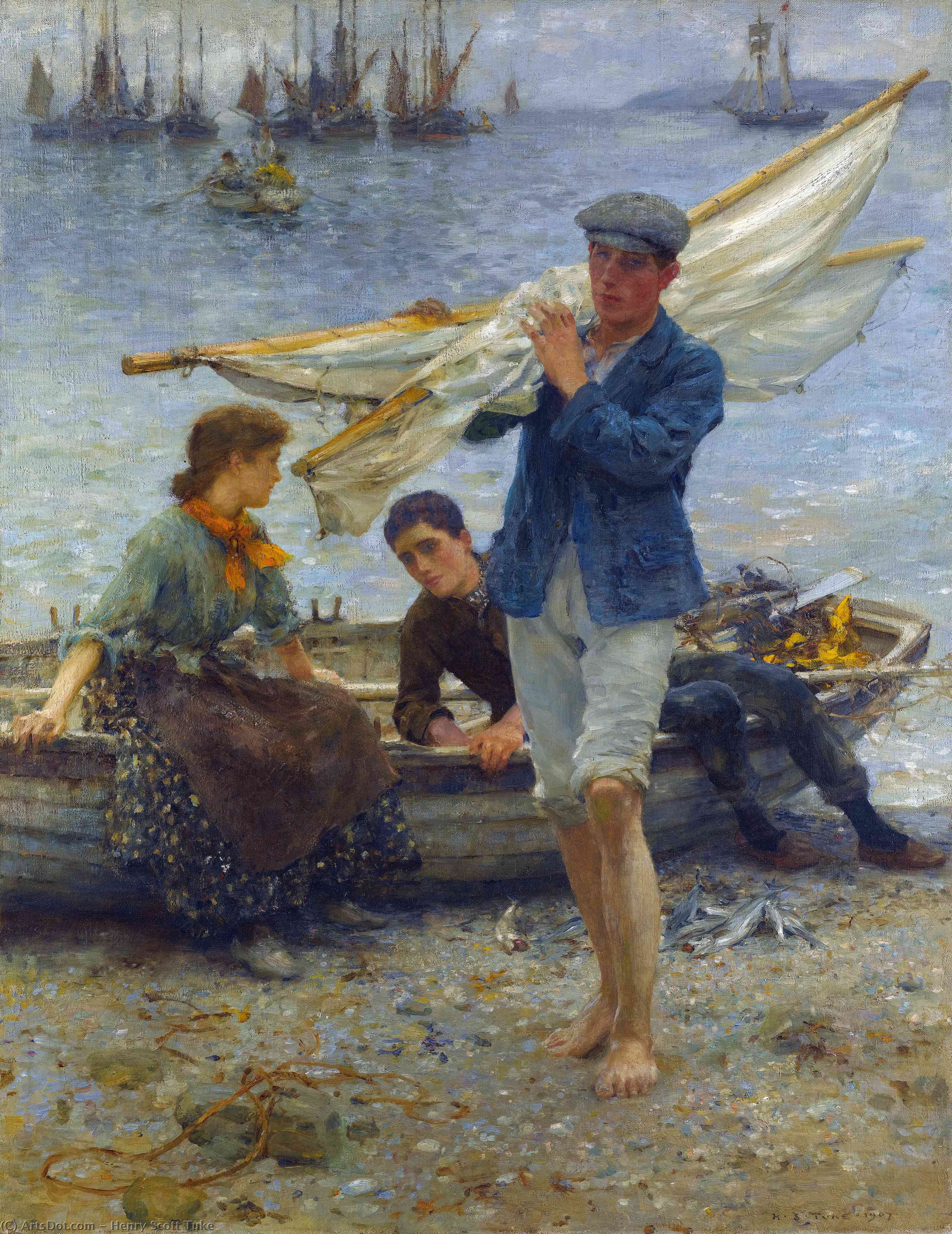 Return From Fishing — Henry Scott Tuke