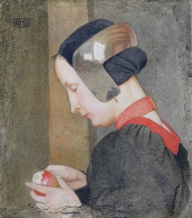 Portrait Of A Lady Peeling An Apple — Marianne Preindelsberger Stokes