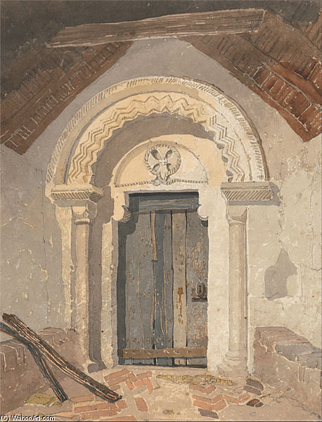Norman Doorway, Tottenhill Church, Norfolk — John Sell Cotman