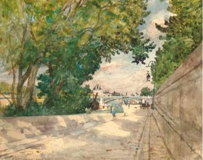 View Of The River Seine In Paris — Henri-joseph Harpignies