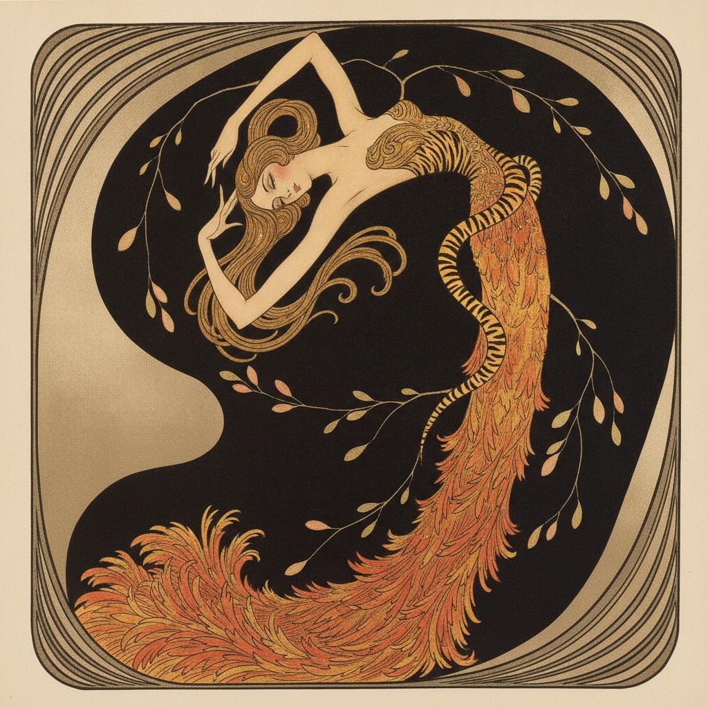 Gilded Sinuous Form Within A Darkened Void — Valentin Laurent De Courcey