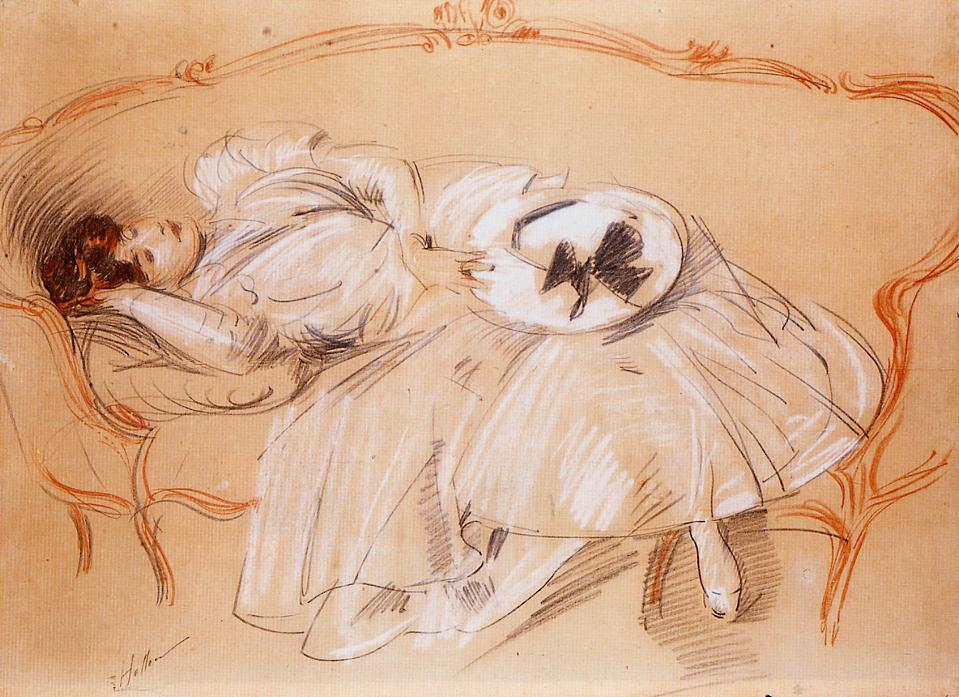 Young Woman On A Divan — Paul César Helleu