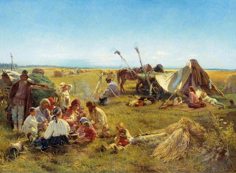 Peasant Dinner During Harvesting — Konstantin Yegorovich Makovsky