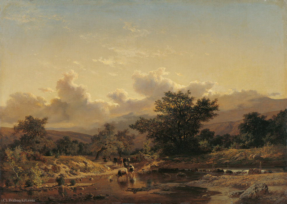 Landscape With Drove Of Cows — Carlos De Haes