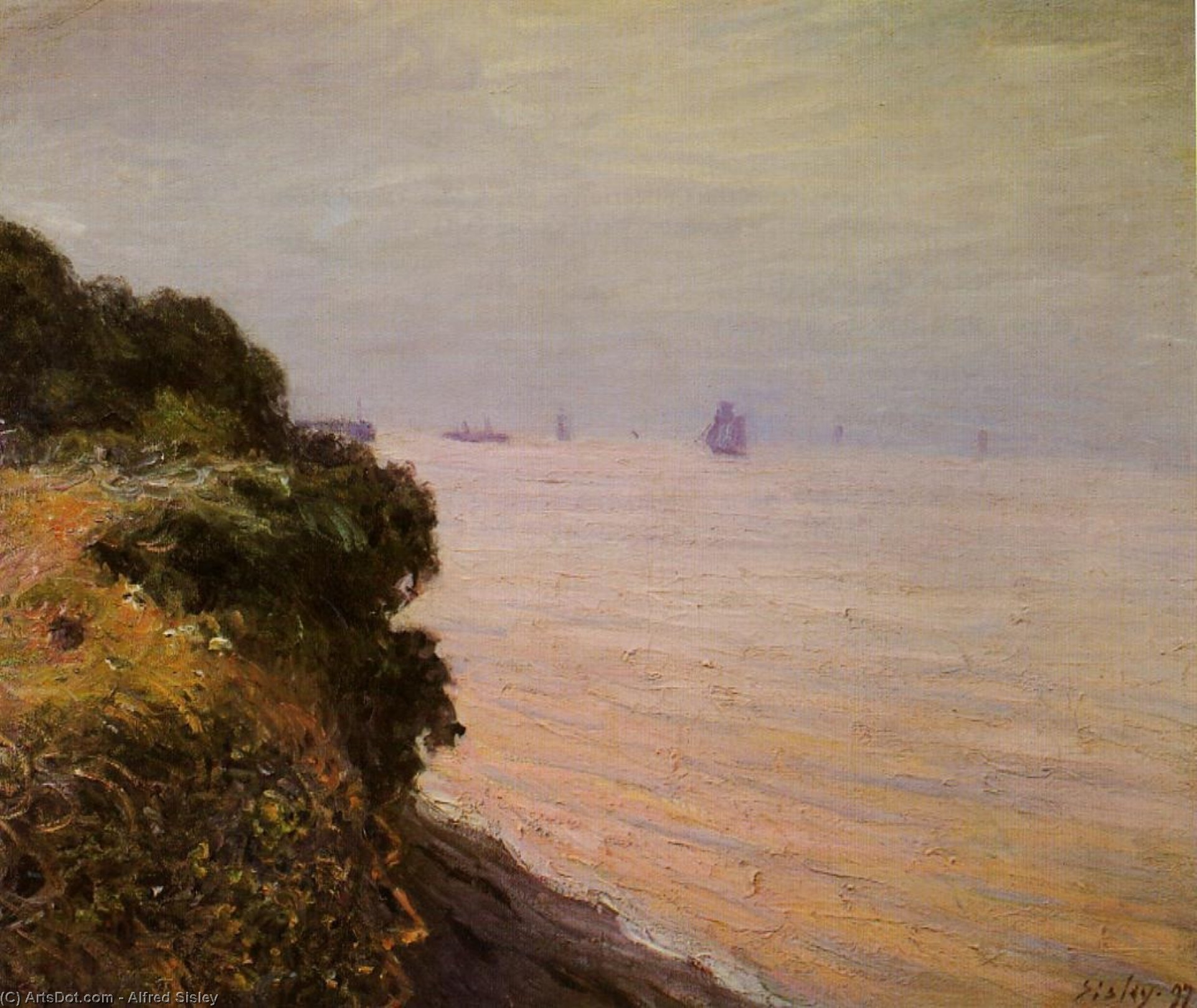 Langland Bay, England, Morning — Alfred Sisley