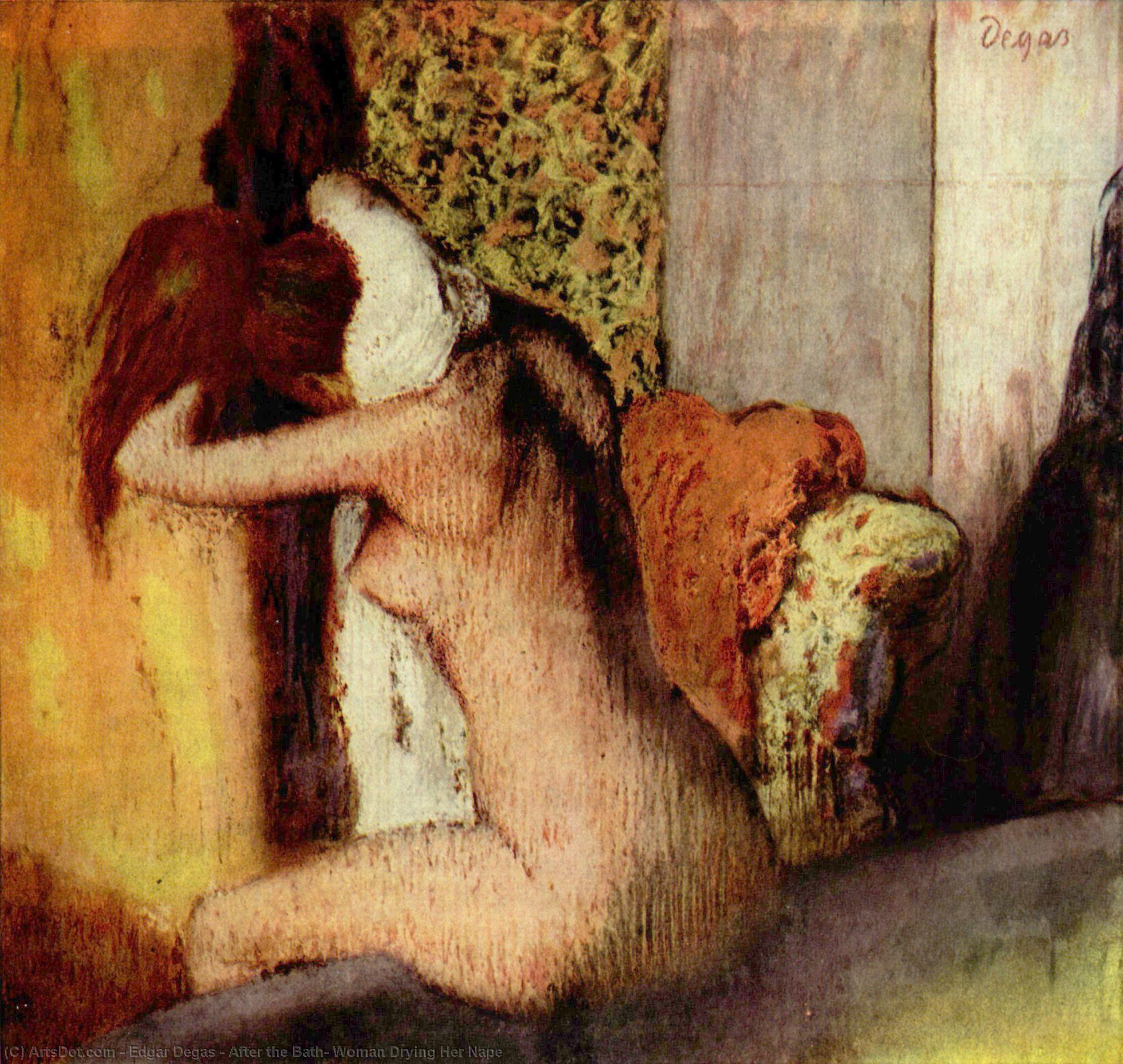Nach Dem Bad, Frau Trocknet Ihren Nacken — Hilaire-germain-edgar Degas