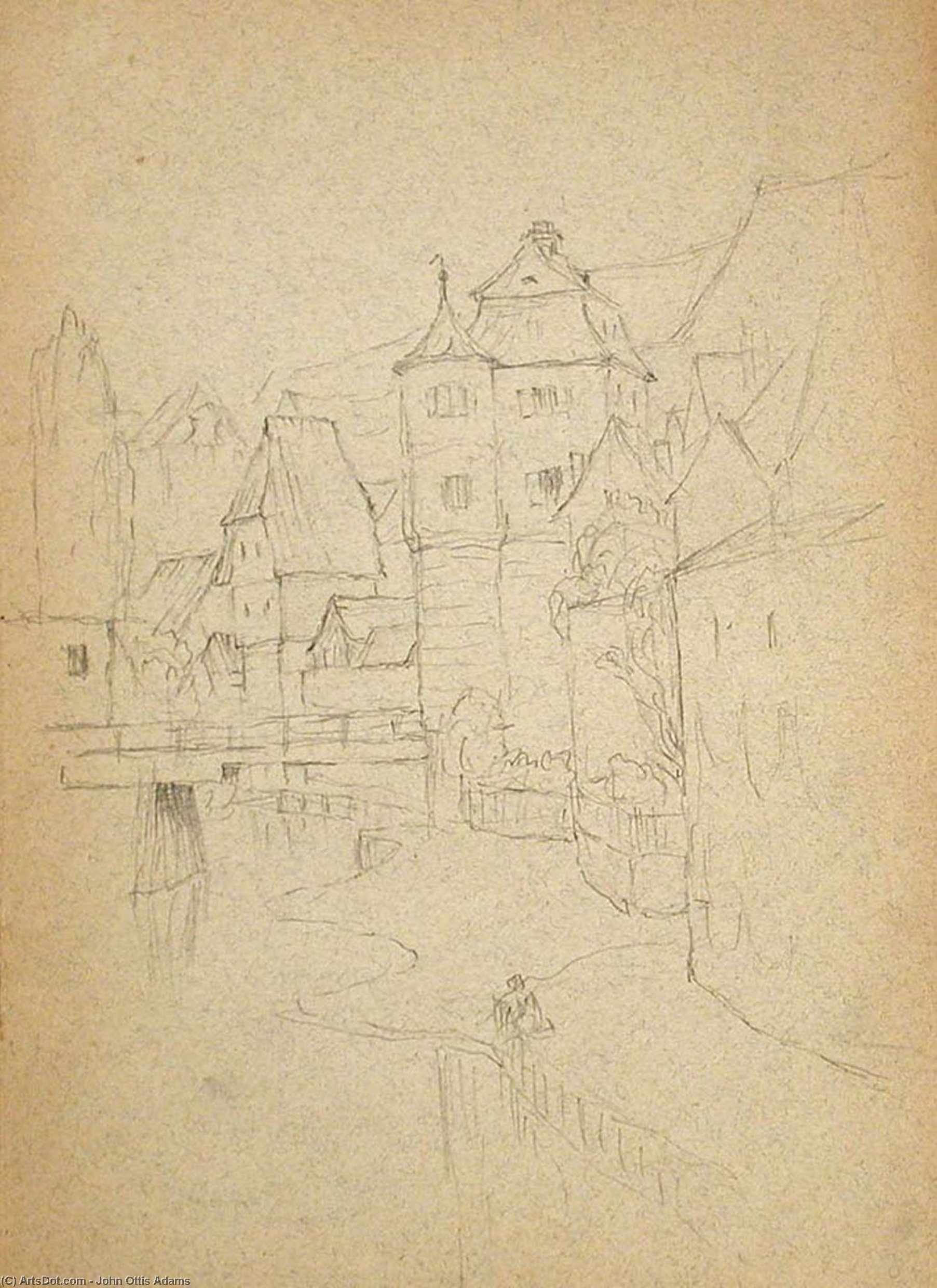 Old German Town On River — ジョン・オティス・アダムス