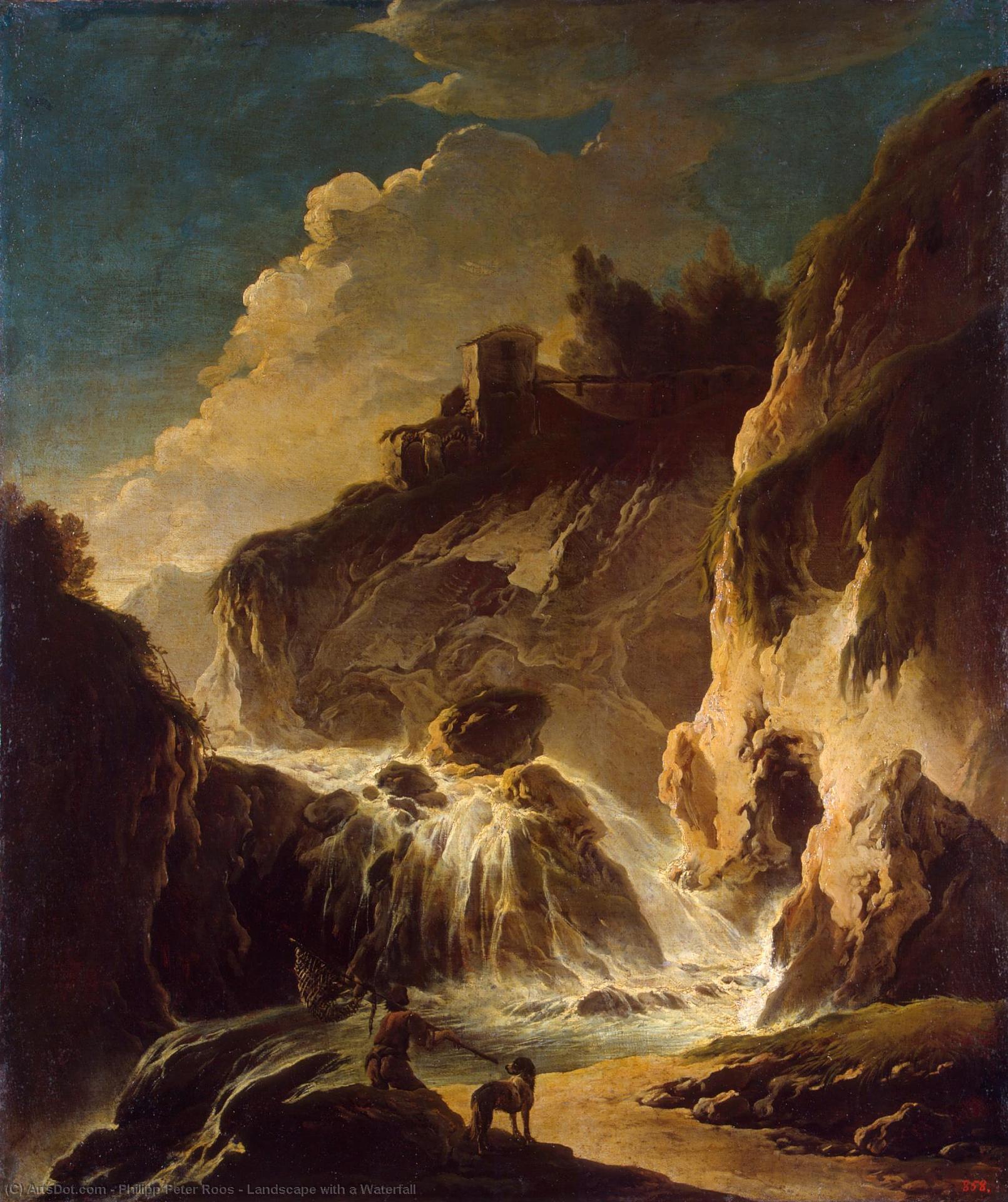Landscape With A Waterfall — Philipp Peter Roos