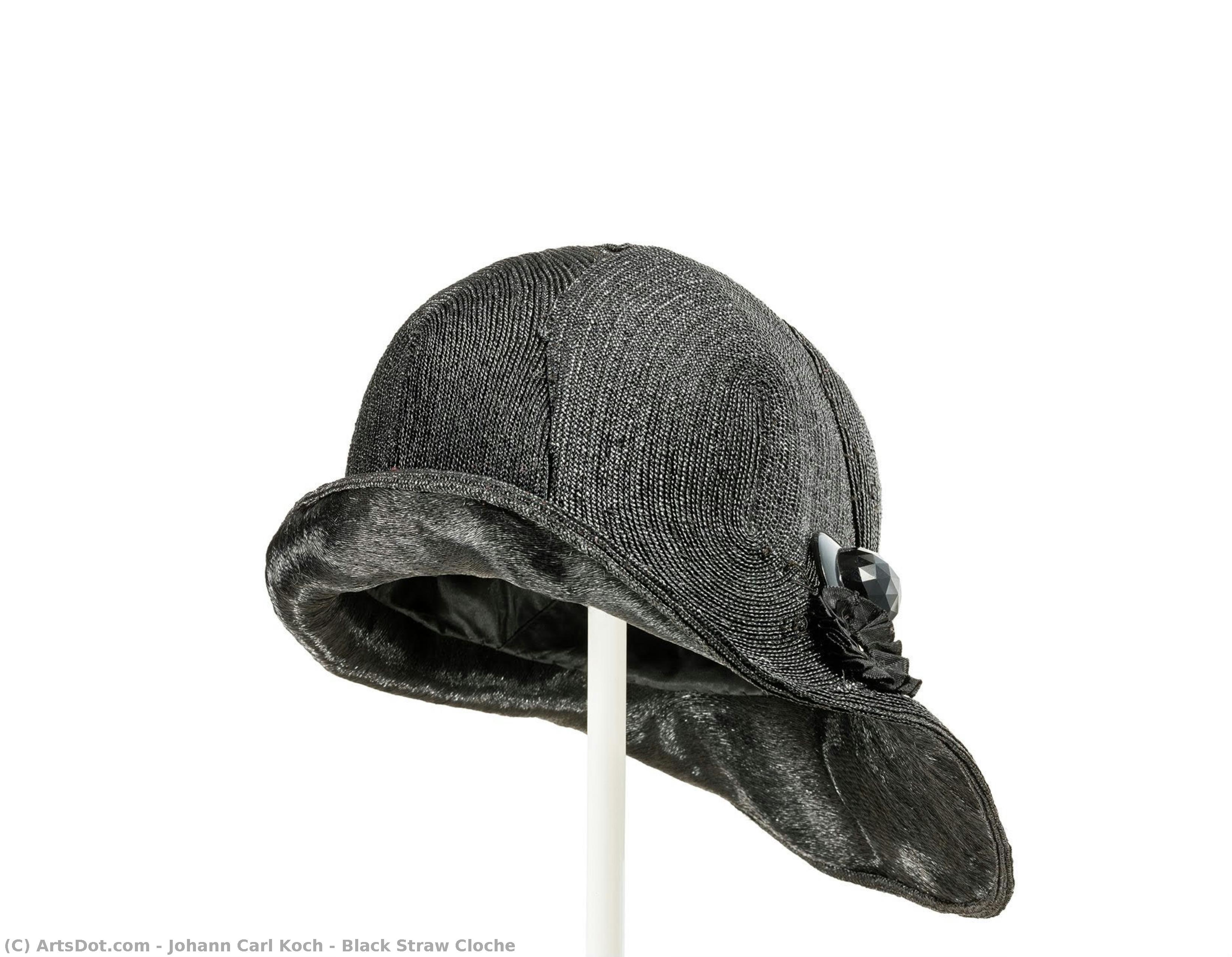 Black Straw Cloche — Johann Carl Koch