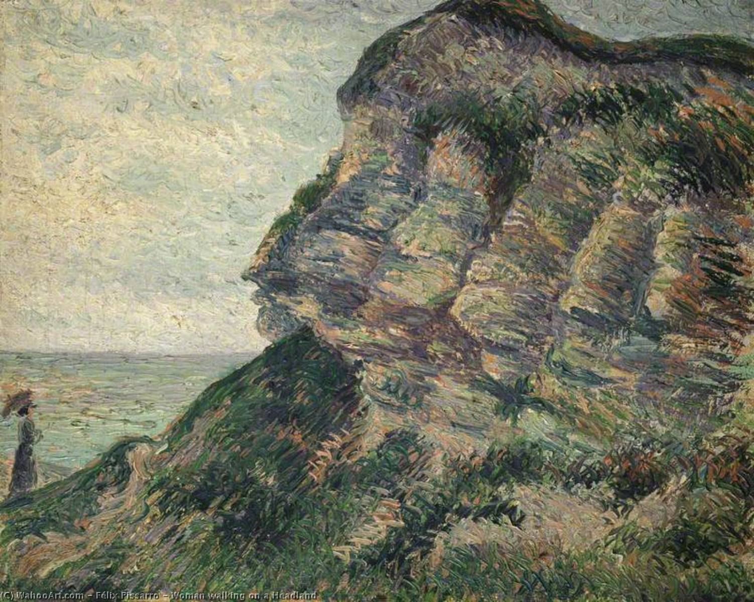 Woman Walking On A Headland — Félix Pissarro