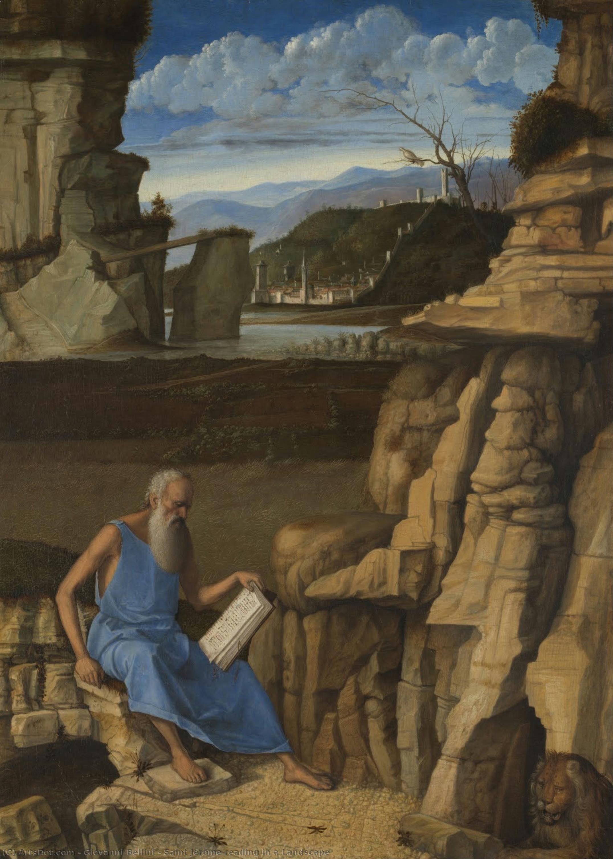 Saint Jerome Reading In A Landscape — Giovanni Bellini