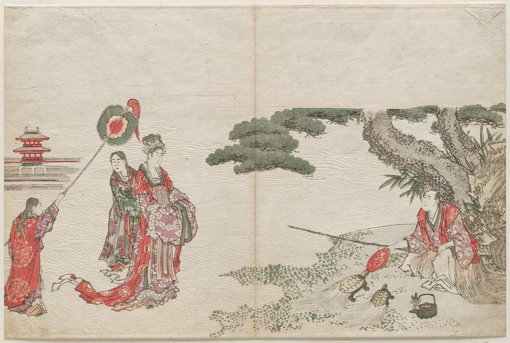 Urashima Tarô And Oto-hime, The Dragon King's Daughter — Katsushika Hokusai